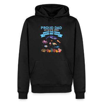 Fier Papa Ichtyologiste Biologiste marin Océan Mer - Sweat à capuche Premium bio Homme - noir - Devant - Nico (187cm)