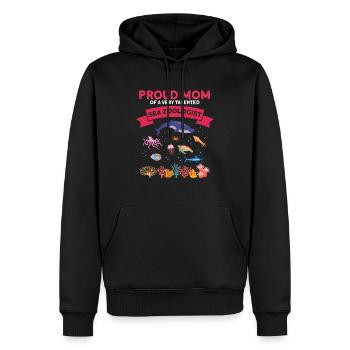 Fière Maman Océan Zooologiste Zooologie Mer - Sweat à capuche Premium bio Homme - noir - Devant - Nico (187cm)