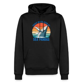 Baleines Baleines Océan Mer Marine Biologiste Plongée Rétro - Sweat à capuche Premium bio Homme - noir - Devant - Nico (187cm)