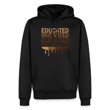 Gebildete motivierte erh�hte melanierte Juneteenth - Männer Premium Bio Hoodie - Schwarz - Vorne - Nico (187cm)