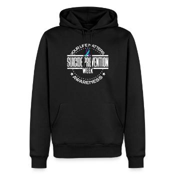 Selbstmordpr�vention Ihr Leben ist wichtig - Männer Premium Bio Hoodie - Schwarz - Vorne - Nico (187cm)