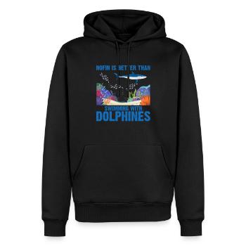 With Dolphins Swimming Dolphin Ocean Sea Mammal - Men’s Premium Organic Hoodie - black - Front - Nico (187cm)