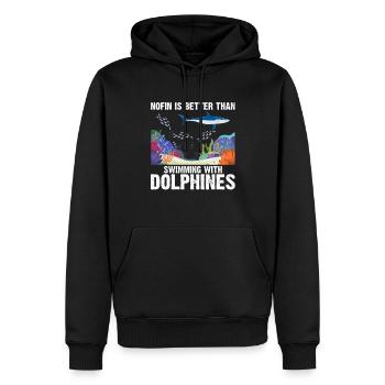 With Dolphins Swimming Dolphin Ocean Sea Mammal - Men’s Premium Organic Hoodie - black - Front - Nico (187cm)