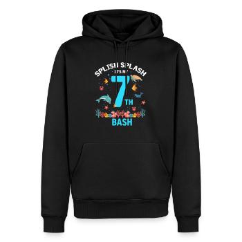 Meeresbiologie Geburtstagsparty 7 Jahre Sieben - Männer Premium Bio Hoodie - Schwarz - Vorne - Nico (187cm)