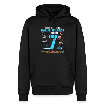 Marine Biology Birthday Party 7 Years Seven - Men’s Premium Organic Hoodie - black - Front - Nico (187cm)