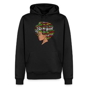 Schwarznificent juneteenth schwarzer Frau Blacknif - Männer Premium Bio Hoodie - Schwarz - Vorne - Nico (187cm)