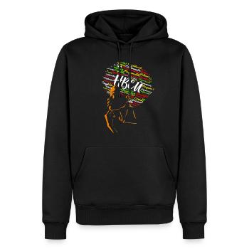 HBCU Afro Frau historisch Black College FrauenWome - Männer Premium Bio Hoodie - Schwarz - Vorne - Nico (187cm)