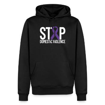 H�usliche Gewalt Bewusstsein h�usliche Gewalt been - Männer Premium Bio Hoodie - Schwarz - Vorne - Nico (187cm)