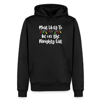 H�chstwahrscheinlich Weihnachten freche Weihnachte - Männer Premium Bio Hoodie - Schwarz - Vorne - Nico (187cm)