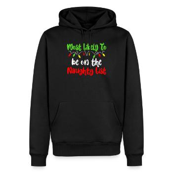 H�chstwahrscheinlich Weihnachten freche Weihnachte - Männer Premium Bio Hoodie - Schwarz - Vorne - Nico (187cm)
