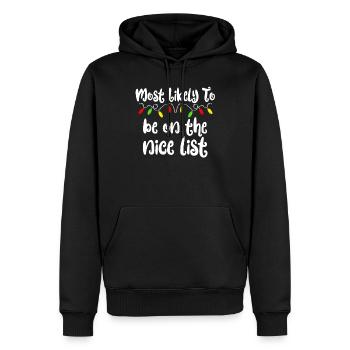 Am wahrscheinlichsten zu Weihnachten auf einer - Männer Premium Bio Hoodie - Schwarz - Vorne - Nico (187cm)