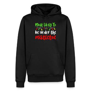 Am wahrscheinlichsten zu Weihnachten unter Mistel - Männer Premium Bio Hoodie - Schwarz - Vorne - Nico (187cm)