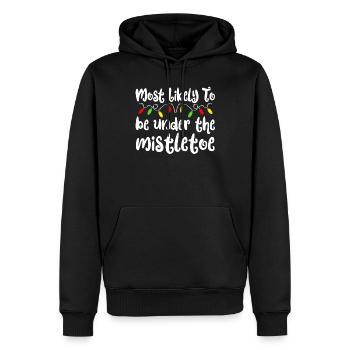 Am wahrscheinlichsten zu Weihnachten unter Mistel - Männer Premium Bio Hoodie - Schwarz - Vorne - Nico (187cm)