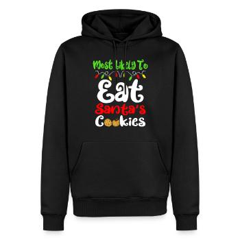 H�chstwahrscheinlich Weihnachten essen Santas -Kek - Männer Premium Bio Hoodie - Schwarz - Vorne - Nico (187cm)