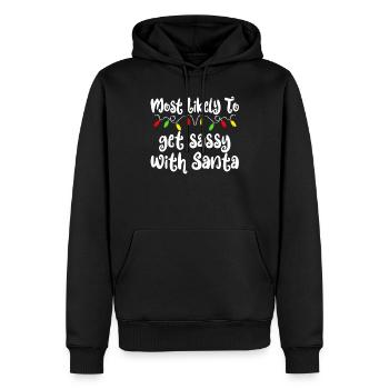 Am wahrscheinlichsten zu Weihnachten freche Weihna - Männer Premium Bio Hoodie - Schwarz - Vorne - Nico (187cm)