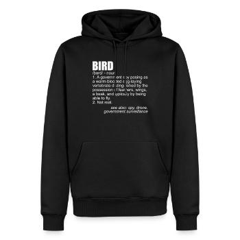 Vogeldefinition Verschw�rungstheorie V�gel sind ni - Männer Premium Bio Hoodie - Schwarz - Vorne - Nico (187cm)