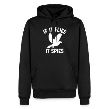 Wenn es fliegt, spioniert es Verschw�rungsv�gel ni - Männer Premium Bio Hoodie - Schwarz - Vorne - Nico (187cm)