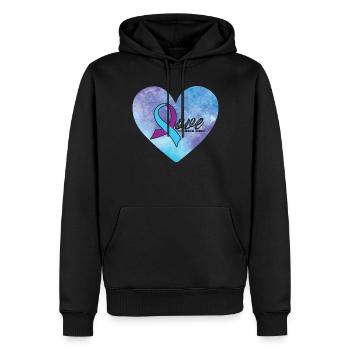 Liebe Herz Selbstmordpr�vention Selbstmordbewussts - Männer Premium Bio Hoodie - Schwarz - Vorne - Nico (187cm)