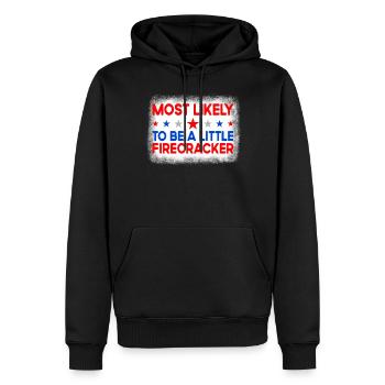 Am wahrscheinlichsten ist der kleine Feuer Cracker - Männer Premium Bio Hoodie - Schwarz - Vorne - Nico (187cm)