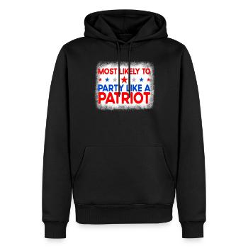 Am wahrscheinlichsten wie ein Patriot am 4. Juli f - Männer Premium Bio Hoodie - Schwarz - Vorne - Nico (187cm)