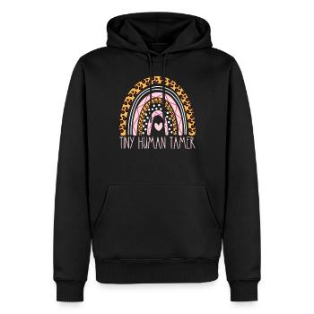 Tiny Human Tamer Bohemian Rainbow Daycare Teacher - Männer Premium Bio Hoodie - Schwarz - Vorne - Nico (187cm)