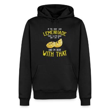Lemon Design Lemonades Stand Boss Vente de citron - Sweat à capuche Premium bio Homme - noir - Devant - Nico (187cm)