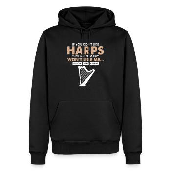 Conceptions de joueurs de harpe pour les conceptions de joueurs de harpe - Sweat à capuche Premium bio Homme - noir - Devant - Nico (187cm)