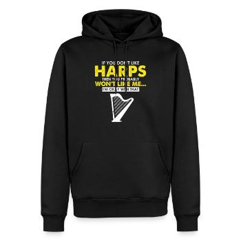 Conceptions de joueurs de harpe pour les conceptions de joueurs de harpe - Sweat à capuche Premium bio Homme - noir - Devant - Nico (187cm)