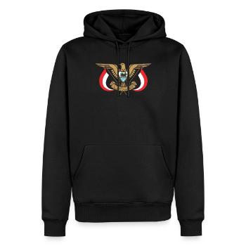 Jemen Flagge Jemen Wappen stolzer Jemeniten Jemen - Männer Premium Bio Hoodie - Schwarz - Vorne - Nico (187cm)