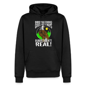Vogelbeobachung geht in beide Richtungen, wie V�ge - Männer Premium Bio Hoodie - Schwarz - Vorne - Nico (187cm)