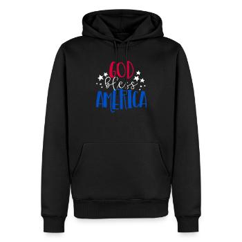 Gott segne Amerika patriotisch amerikanischer 4. J - Männer Premium Bio Hoodie - Schwarz - Vorne - Nico (187cm)