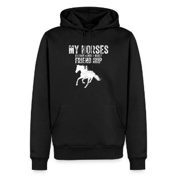 Conception acrobatique de voûte et cheval équestre - Sweat à capuche Premium bio Homme - noir - Devant - Nico (187cm)