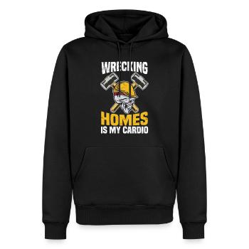 Wrecking Homes is my Cardio Construction DIY - Men’s Premium Organic Hoodie - black - Front - Nico (187cm)