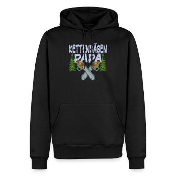 Tronçonneuse Père Tronçonneuses Papa Arbres Forestier - Sweat à capuche Premium bio Homme - noir - Devant - Nico (187cm)