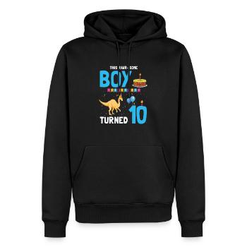 Parasaurolophus Kids Design Anniversaire - Sweat à capuche Premium bio Homme - noir - Devant - Nico (187cm)