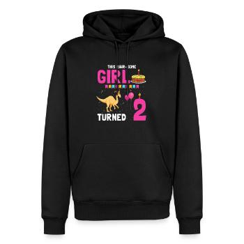 Parasaurolophus Kids Design Anniversaire - Sweat à capuche Premium bio Homme - noir - Devant - Nico (187cm)