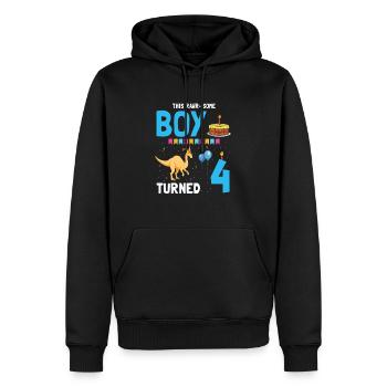 Parasaurolophus Kids Design Dinosaurs - Men’s Premium Organic Hoodie - black - Front - Nico (187cm)