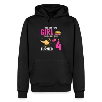 Parasaurolophus Design Dinosaur Birthday - Men’s Premium Organic Hoodie - black - Front - Nico (187cm)