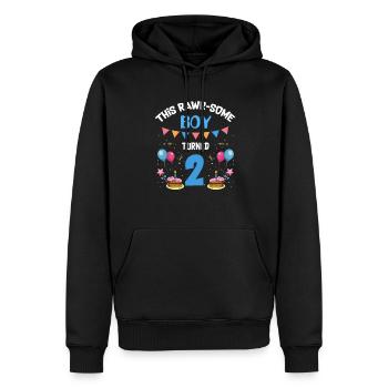 Parasaurolophus Kids Design Anniversaire - Sweat à capuche Premium bio Homme - noir - Devant - Nico (187cm)