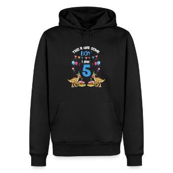 Parasaurolophus Boys Design Birthday Party - Men’s Premium Organic Hoodie - black - Front - Nico (187cm)