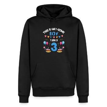Parasaurolophus Kids Design Dinosaurs - Men’s Premium Organic Hoodie - black - Front - Nico (187cm)