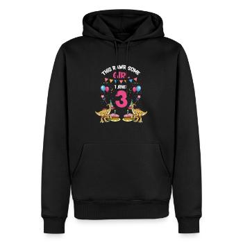 Parasaurolophus Girls Design Birthday Party - Men’s Premium Organic Hoodie - black - Front - Nico (187cm)