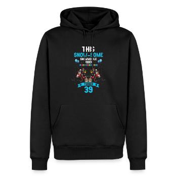 Conception de motoneige pour l’anniversaire du skieur - Sweat à capuche Premium bio Homme - noir - Devant - Nico (187cm)