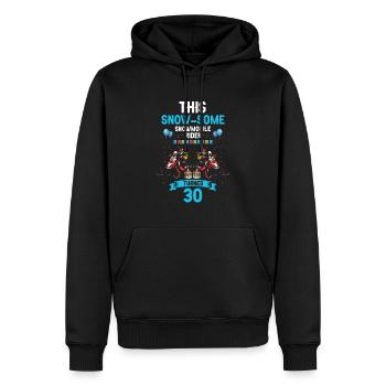 Conception de motoneige pour l’anniversaire du skieur - Sweat à capuche Premium bio Homme - noir - Devant - Nico (187cm)