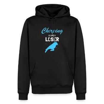 Pêcheur roi australien et oiseau lanchender - Sweat à capuche Premium bio Homme - noir - Devant - Nico (187cm)