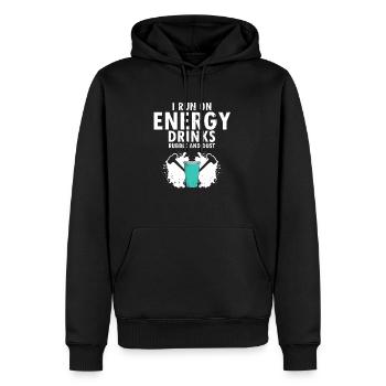 Démolition et rénovation de maisons - Sweat à capuche Premium bio Homme - noir - Devant - Nico (187cm)