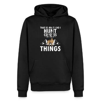 Capture de coyotes et conception de chasseur de coyotes - Sweat à capuche Premium bio Homme - noir - Devant - Nico (187cm)