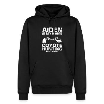 Conception de coyote pour les réacteurs de coyote - Sweat à capuche Premium bio Homme - noir - Devant - Nico (187cm)