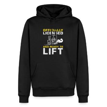 Caristes et caristes - Sweat à capuche Premium bio Homme - noir - Devant - Nico (187cm)