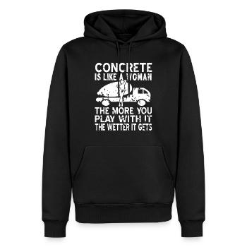 Concrete construction design for construction workers and construction site - Men’s Premium Organic Hoodie - black - Front - Nico (187cm)